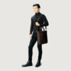 The Poet | Premium Vintage Brown Leather Vertical Tote Bag - Image 9