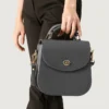 The Sandra | Vintage Grey Leather Saddle Bag - Image 7