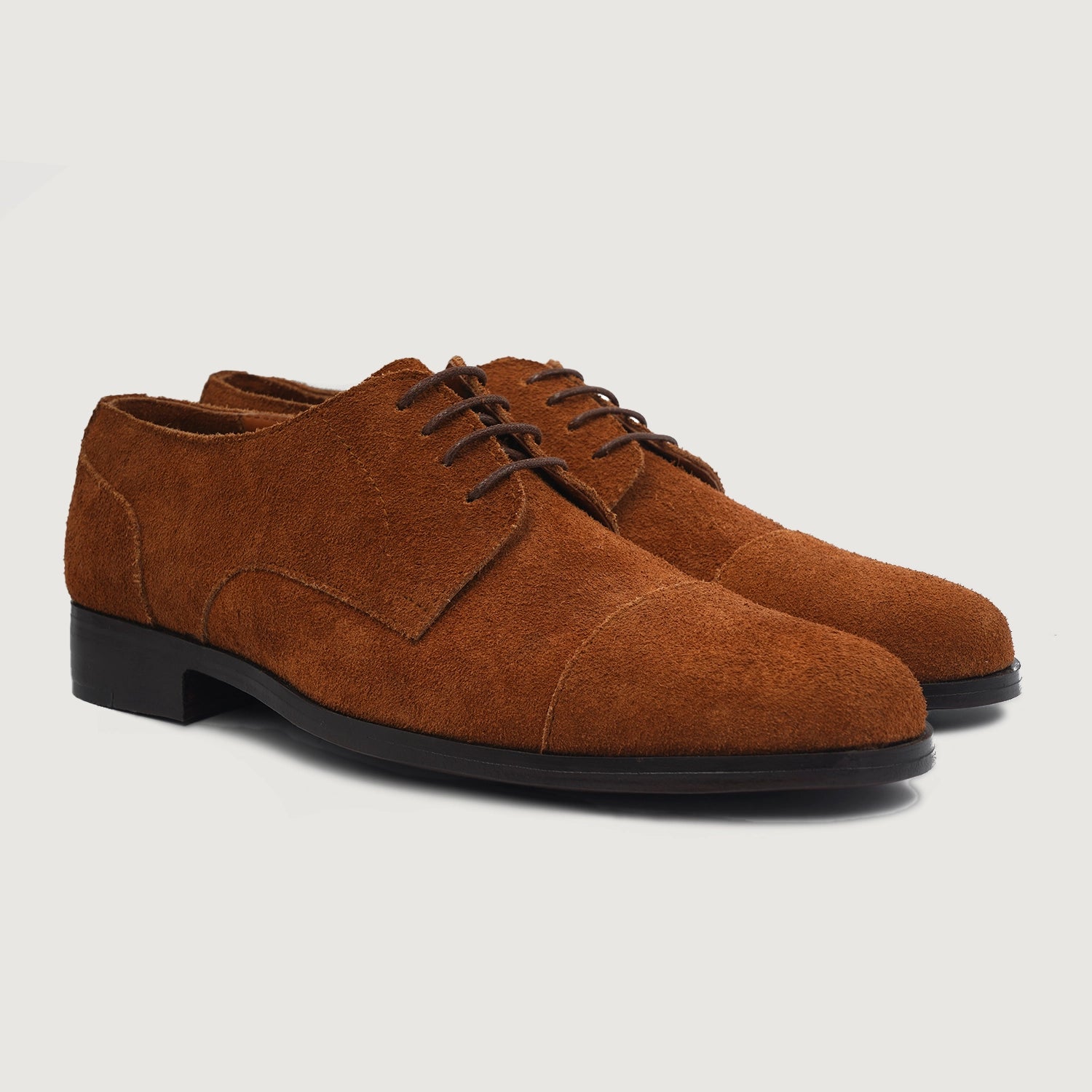 Attorney Derby | Suede-Brown Leather Shoes