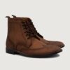 Duster Brogues | Brown Oil Pull-Up Leather Derby Boots