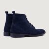 Duster Brogues | Suede-Blue Leather Derby Boots - Image 4