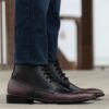 Duster Brogues | Maroon Leather Derby Boots - Image 6